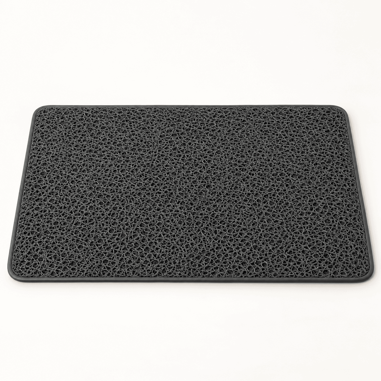 PVC coil loofah-style cat litter mat with deep grooves